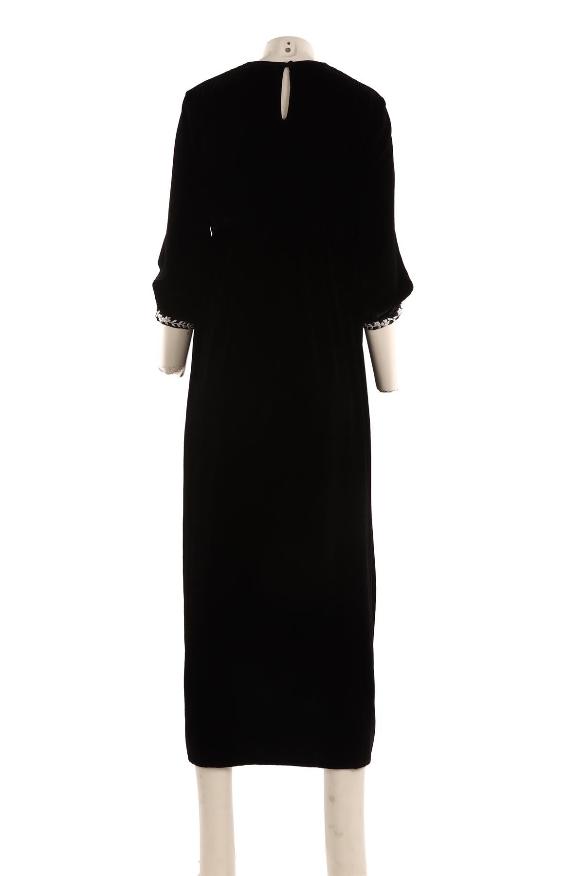 MUZUNGU SISTERS BLACK VELVET MAXI DRESS SMALL