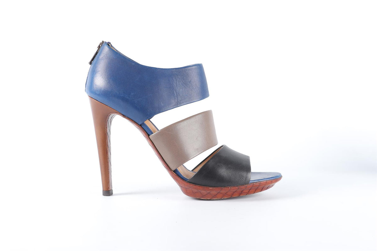 BOTTEGA VENETA BLUE LEATHER SANDALS EU 39 UK 6 US 9