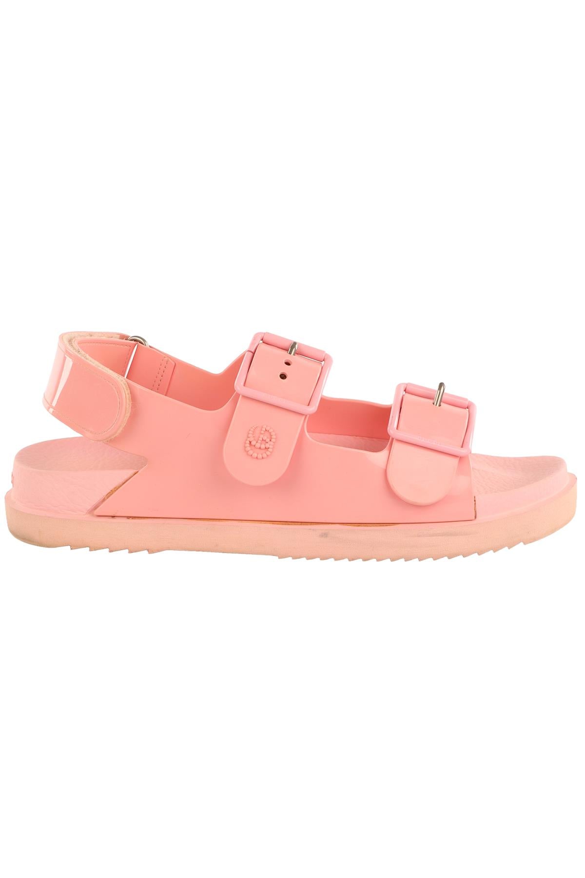 GUCCI PINK GG RUBBER SANDALS EU 38 UK 5