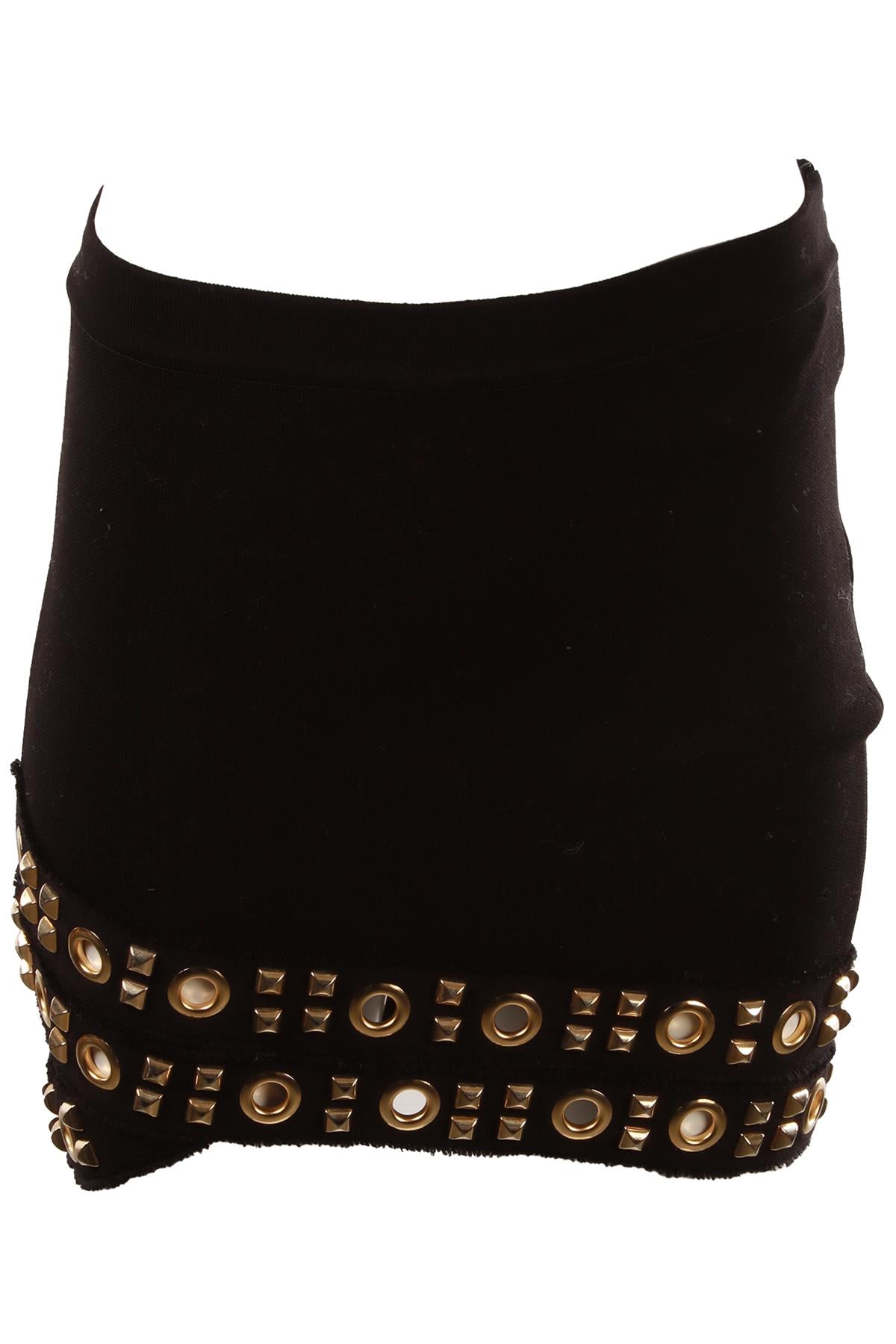 BLACK COTTON MINI SKIRT