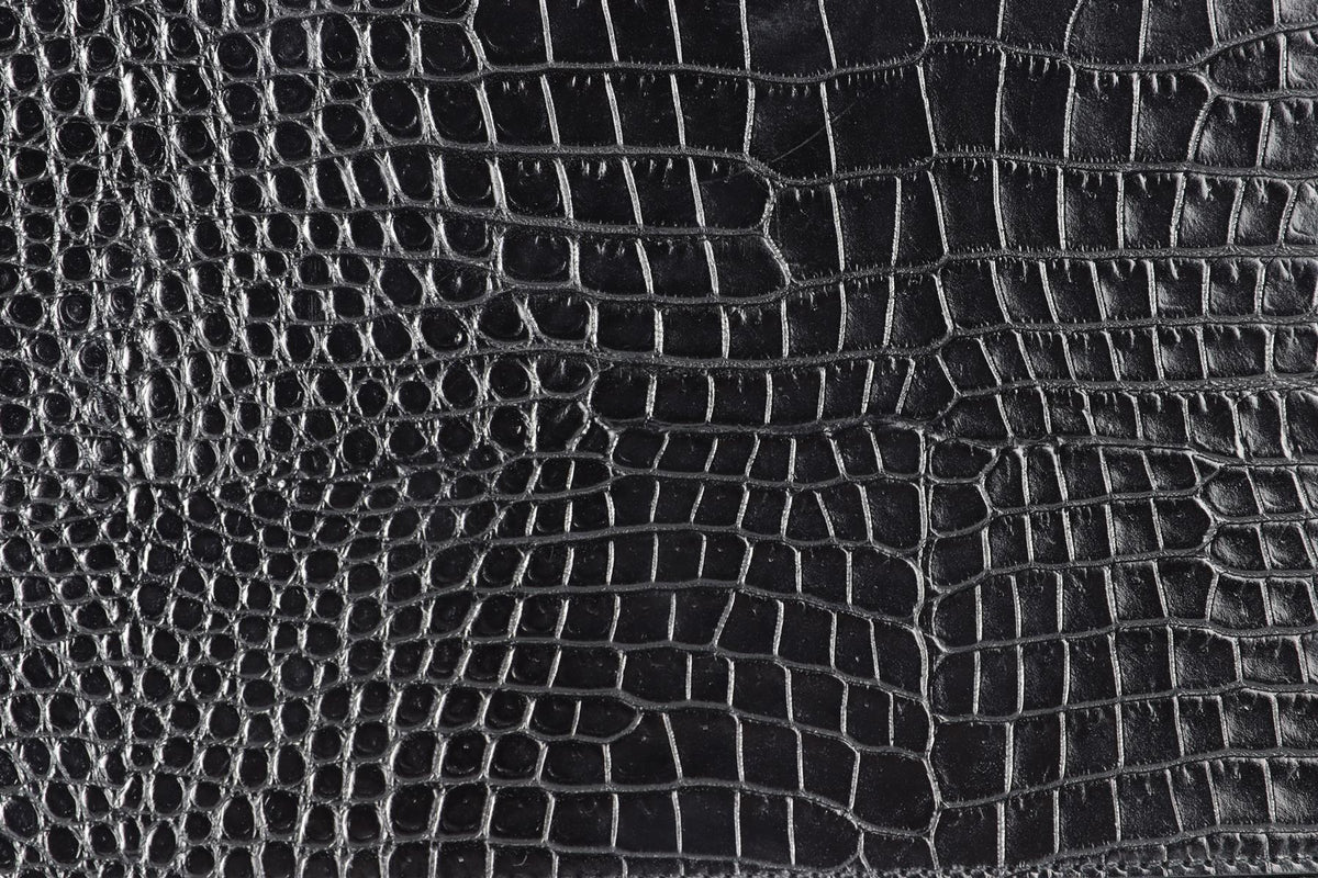 JIMMY CHOO BLACK CROC EFFECT LEATHER CLUTCH