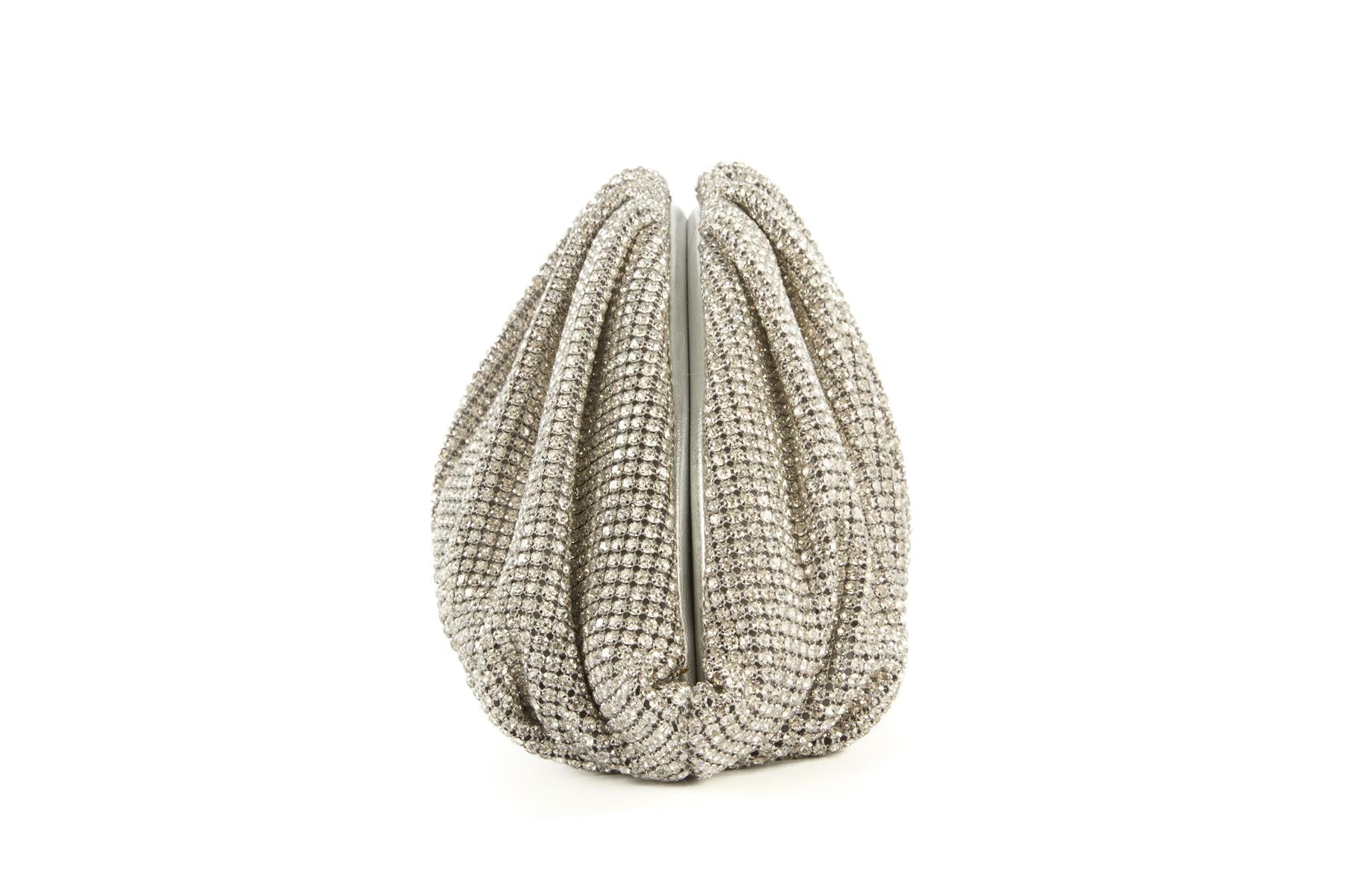 CULT GAIA SILVER JAALA CRYSTAL CLUTCH