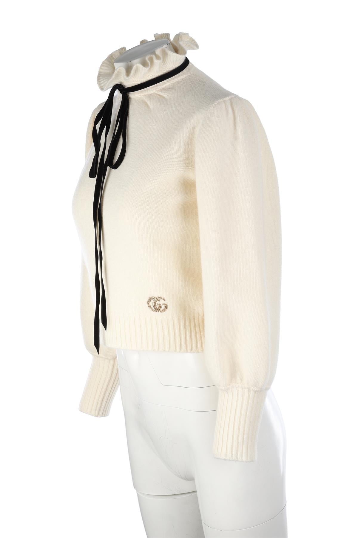 GUCCI CREAM WOOL SWEATER XSMALL