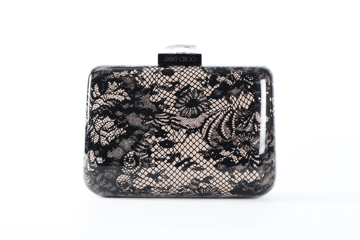 JIMMY CHOO NUDE PERSPEX CLUTCH