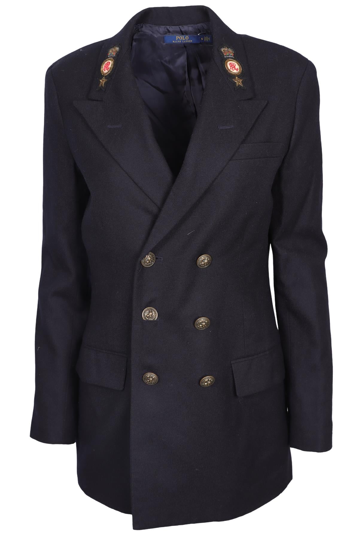 POLO RALPH LAUREN NAVY WOOL BLAZER UK 4