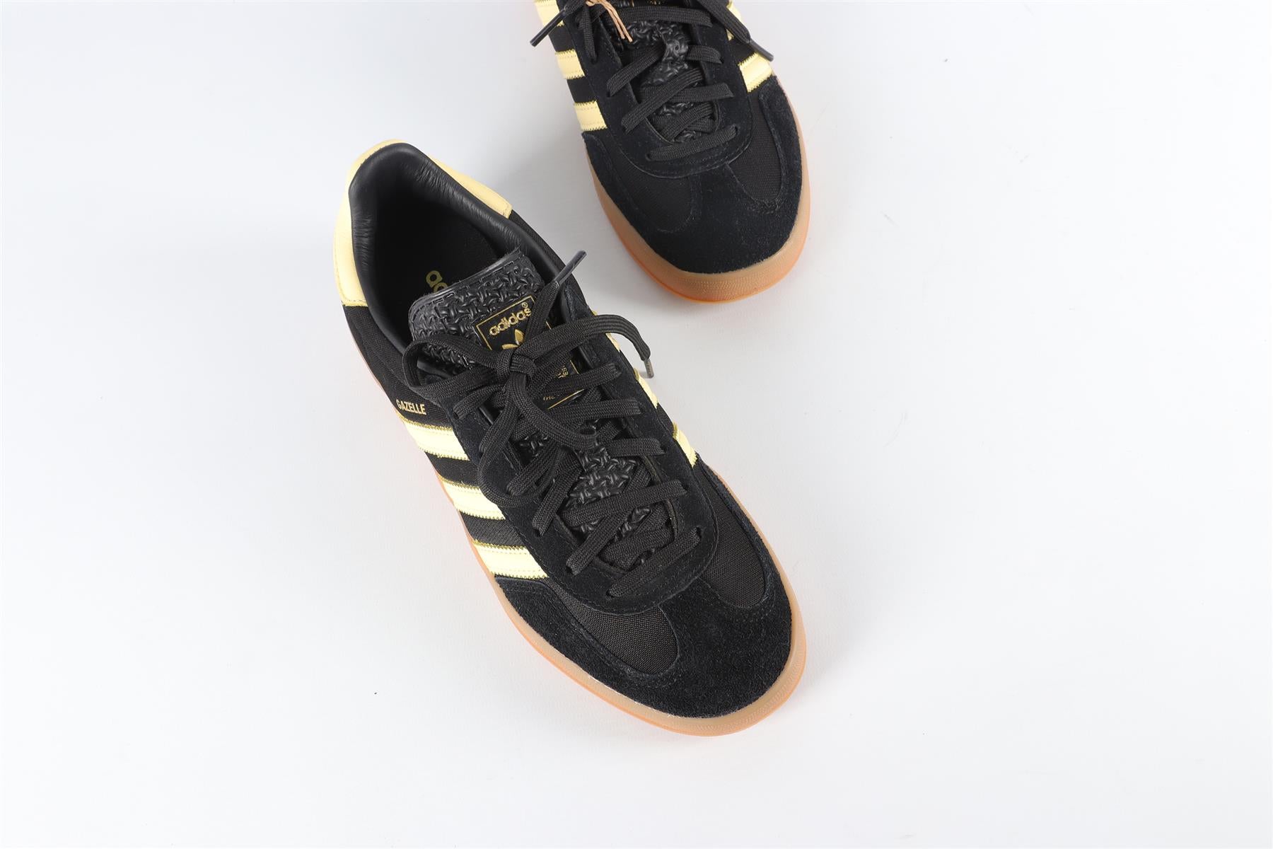 ADIDAS BLACK GAZELLE ALMOST YELLOW SNEAKERS EU 38.5 UK 5.5 US 6