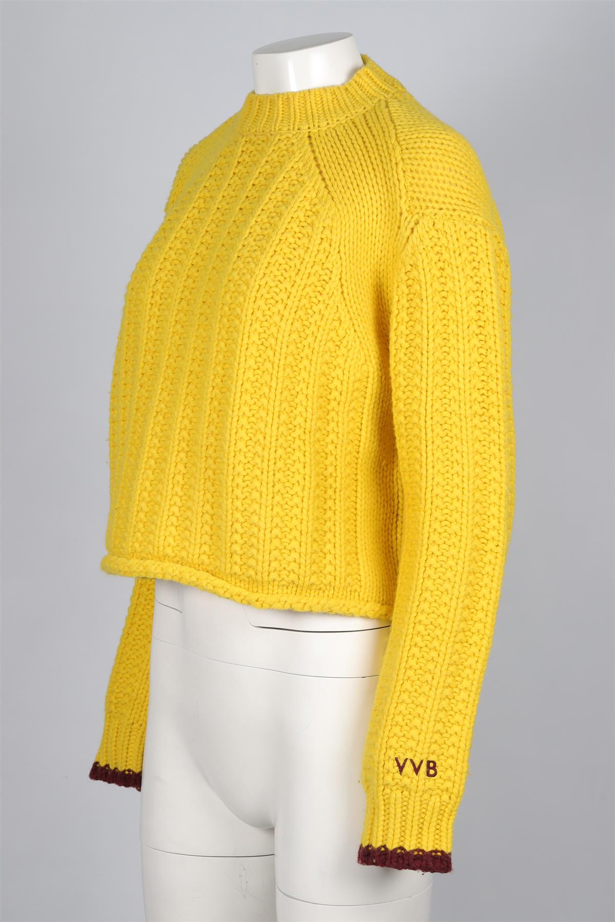 VICTORIA VICTORIA BECKHAM YELLOW WOOL SWEATER XSMALL