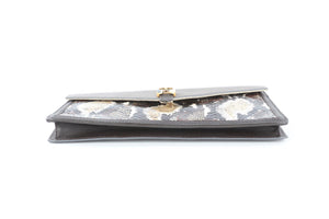 FENDI BUSTINA BROWN LEATHER CLUTCH