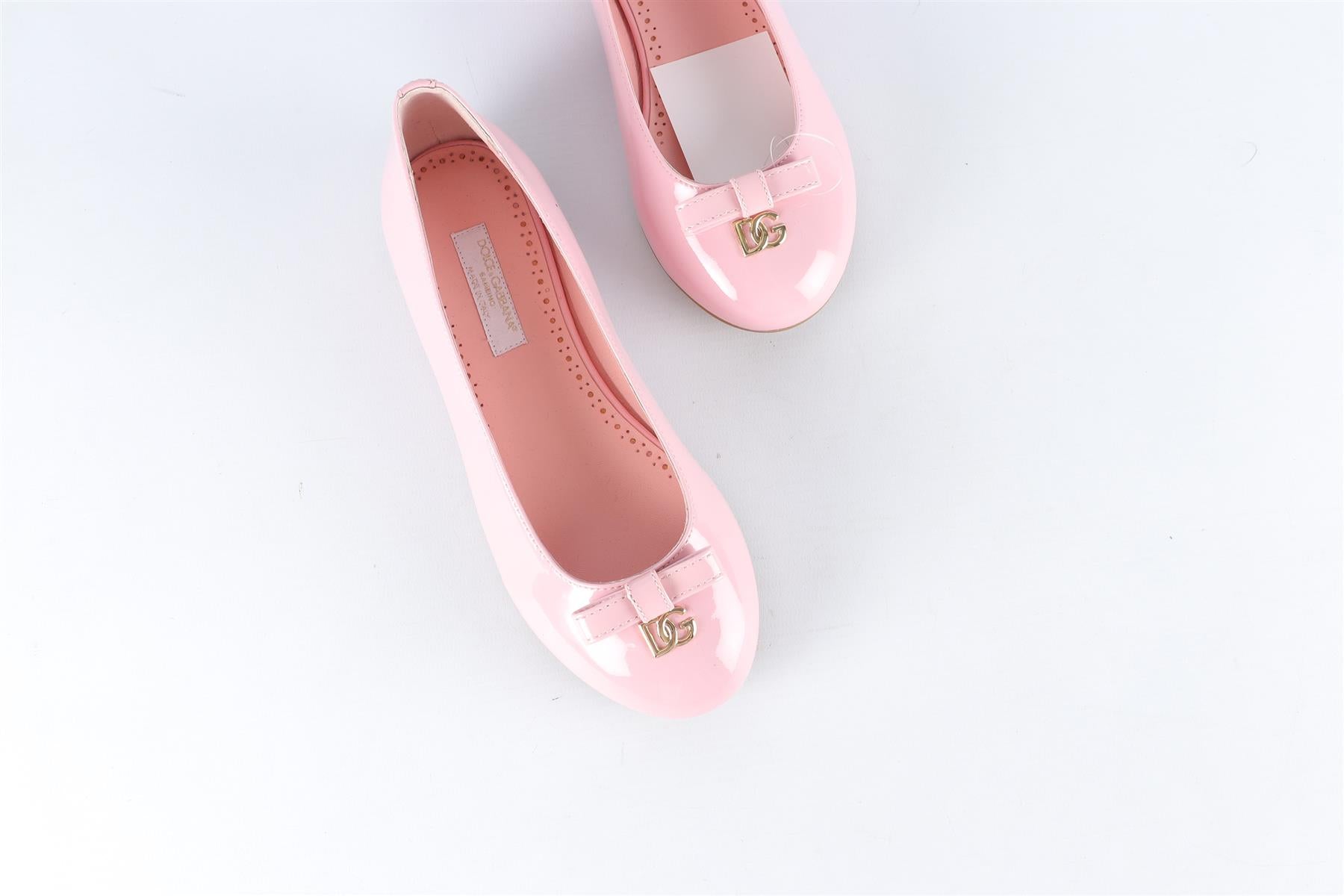 DOLCE & GABBANA PINK KIDS GIRLS LEATHER BALLERINA FLATS EU 33 UK 1 US 2