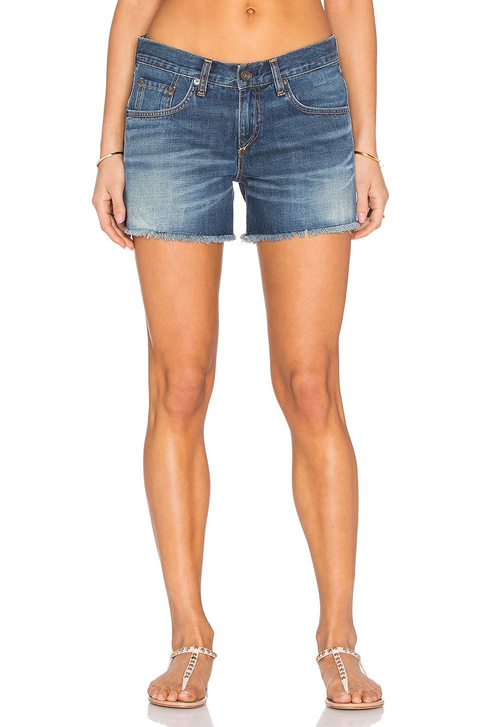 RAG AND BONE BOYFRIEND TORRINGTON CUT OFF DENIM SHORTS W26 UK 8