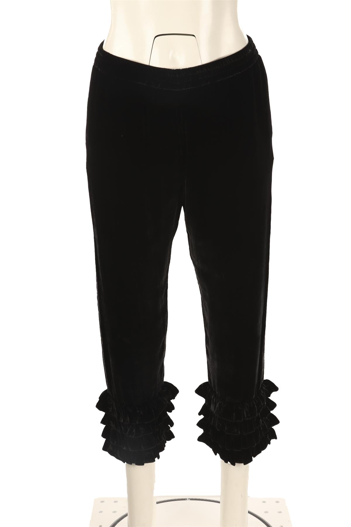 MUZUNGU SISTERS BLACK VELVET STRAIGHT LEG PANTS SMALL