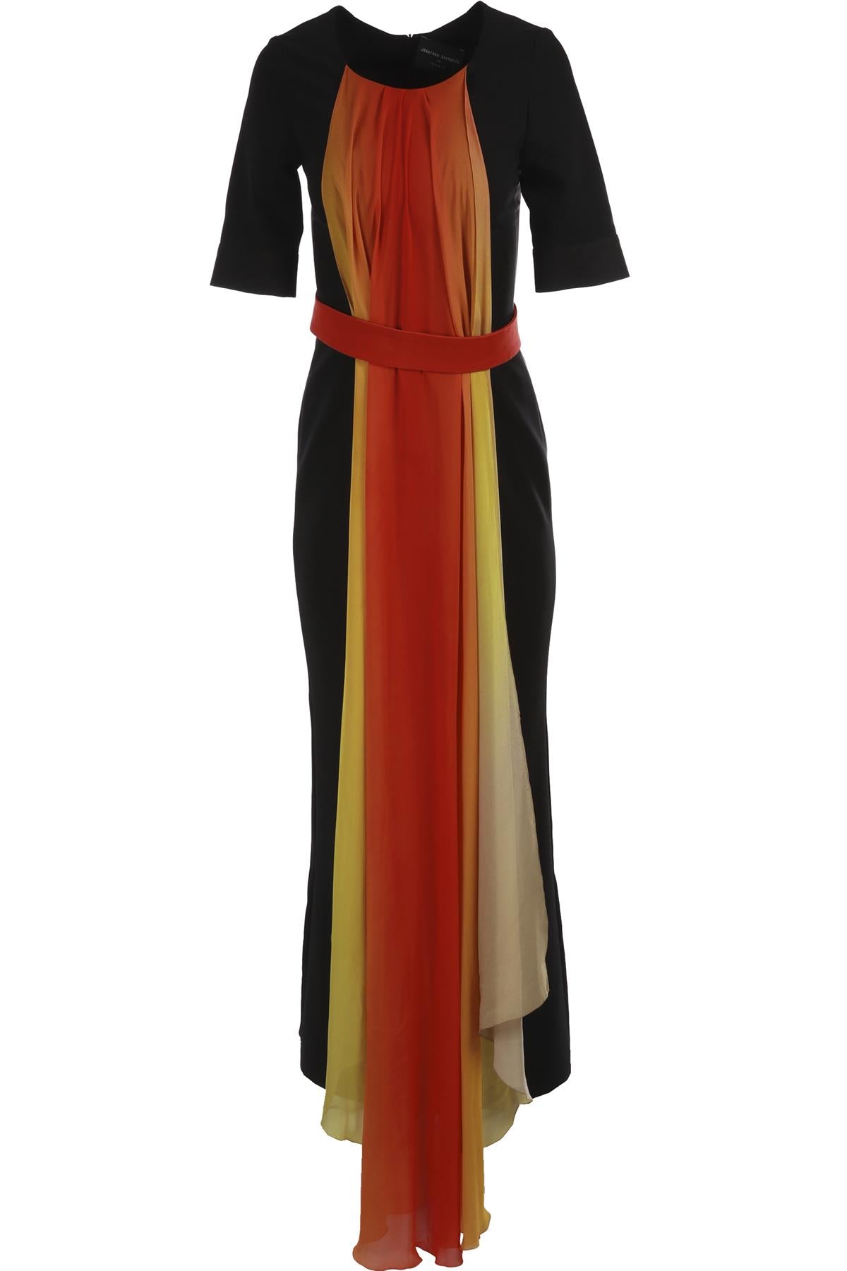 JONATHAN SAUNDERS + LULU & CO MULTI SILK MAXI DRESS UK 10