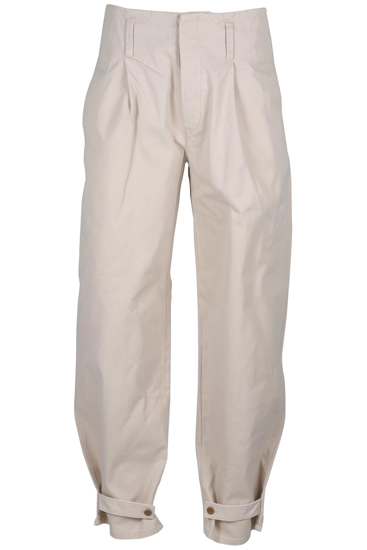 POLO RALPH LAUREN BEIGE COTTON TAPERED PANTS US 2 UK 6