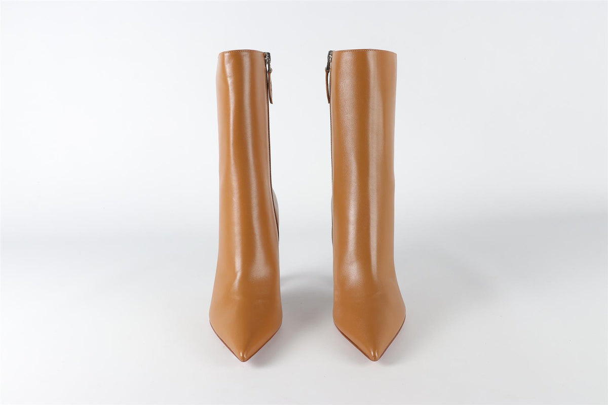 AMINA MUADDI BROWN GIORGIA LEATHER ANKLE BOOTS EU 37.5 UK 4.5 US 7.5