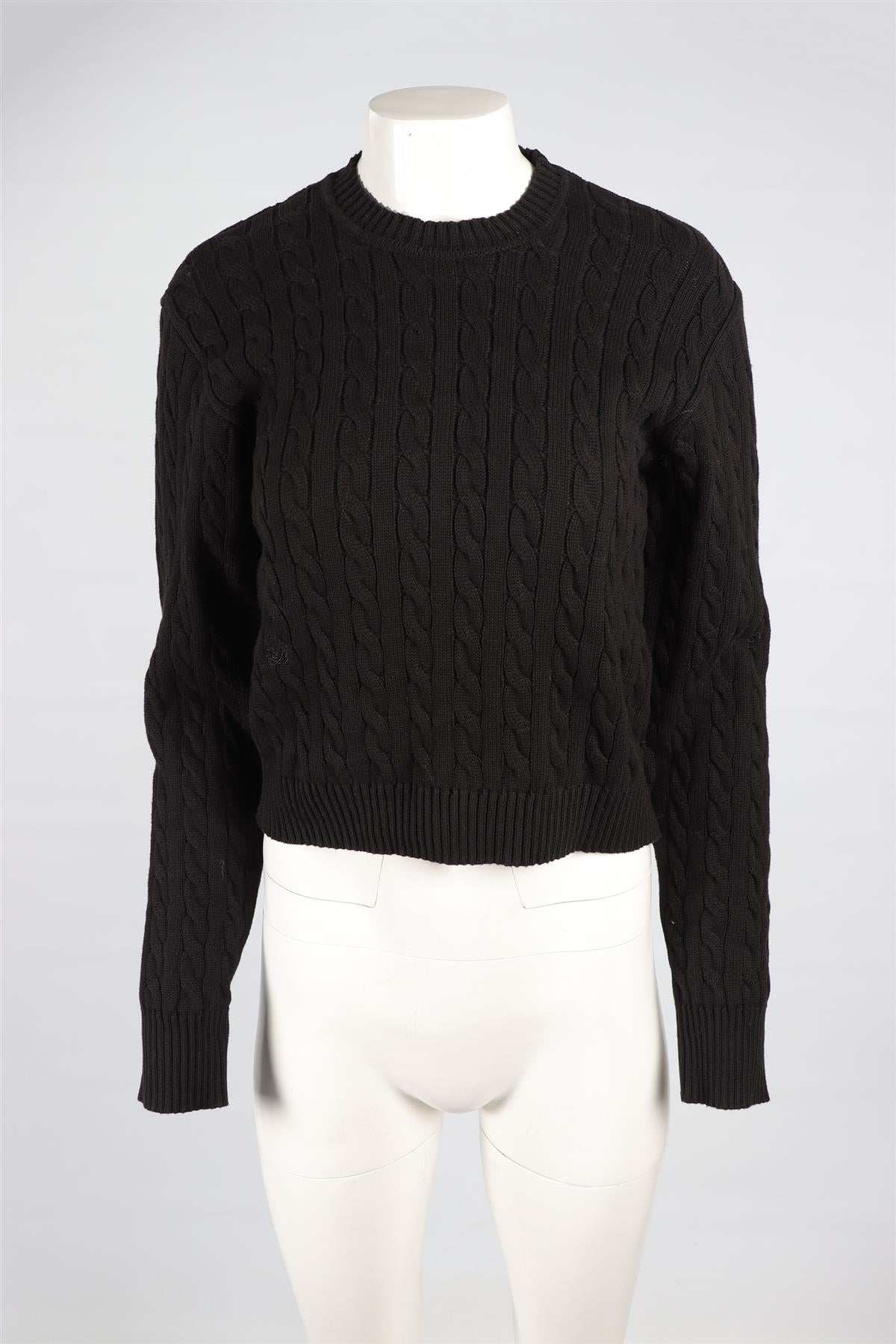 FRANKIES BIKINIS BLACK COTTON SWEATER XSMALL