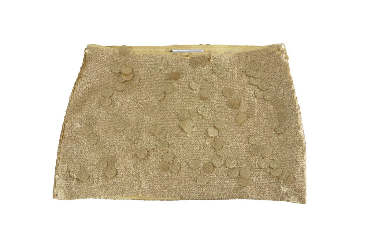 Gold Sequin Mini Skirt