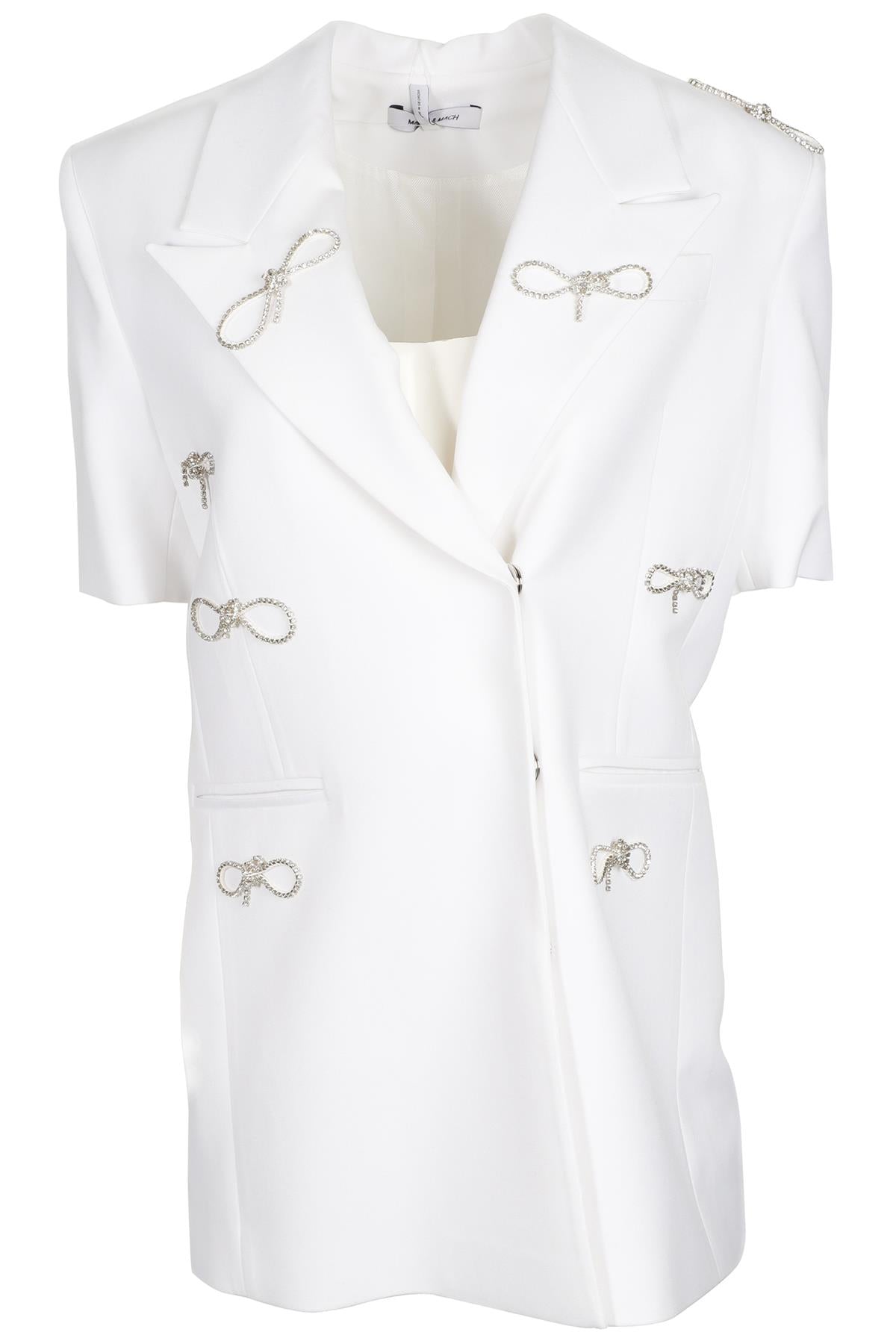 MACH & MACH IVORY CRYSTAL AND WOOL MINI DRESS UK 10 US 6