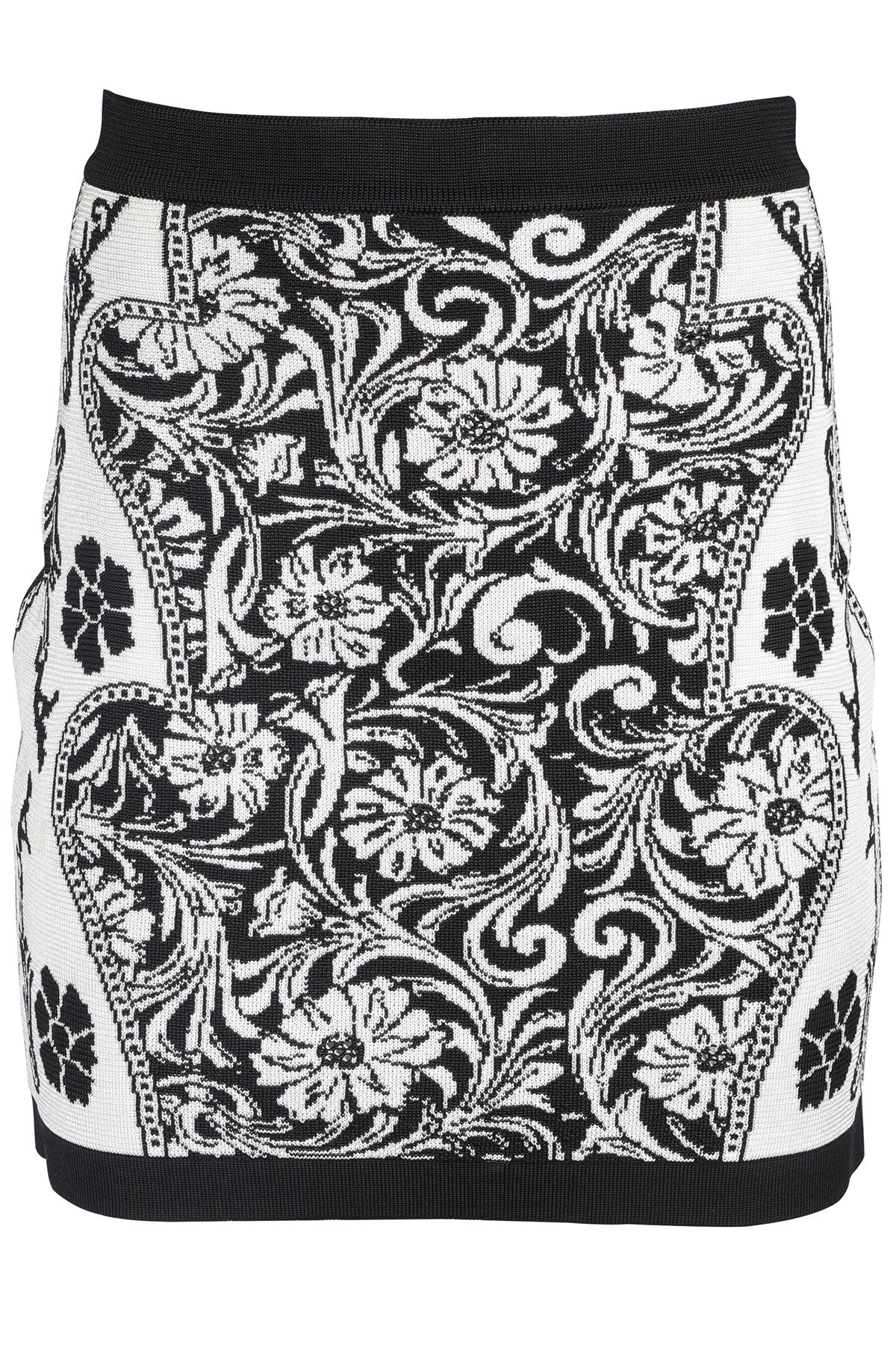 BALMAIN BLACK KNIT MINI SKIRT FR 38 UK 10