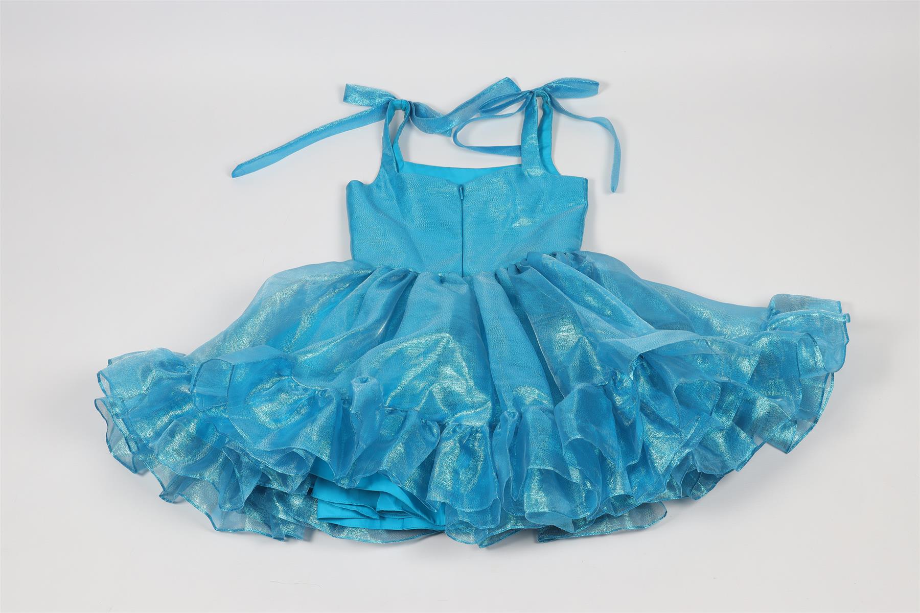 SHERRI HILL BLUE KIDS GIRLS LAME DRESS 10 YEARS