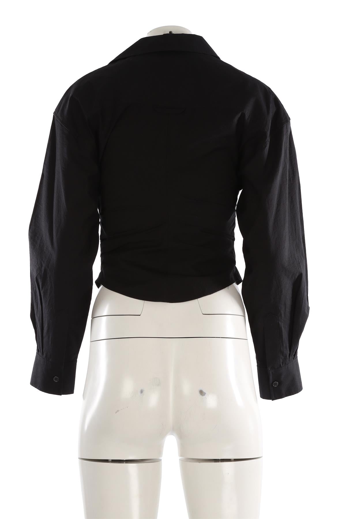 JACQUEMUS BLACK COTTON TOP FR 36 UK 8