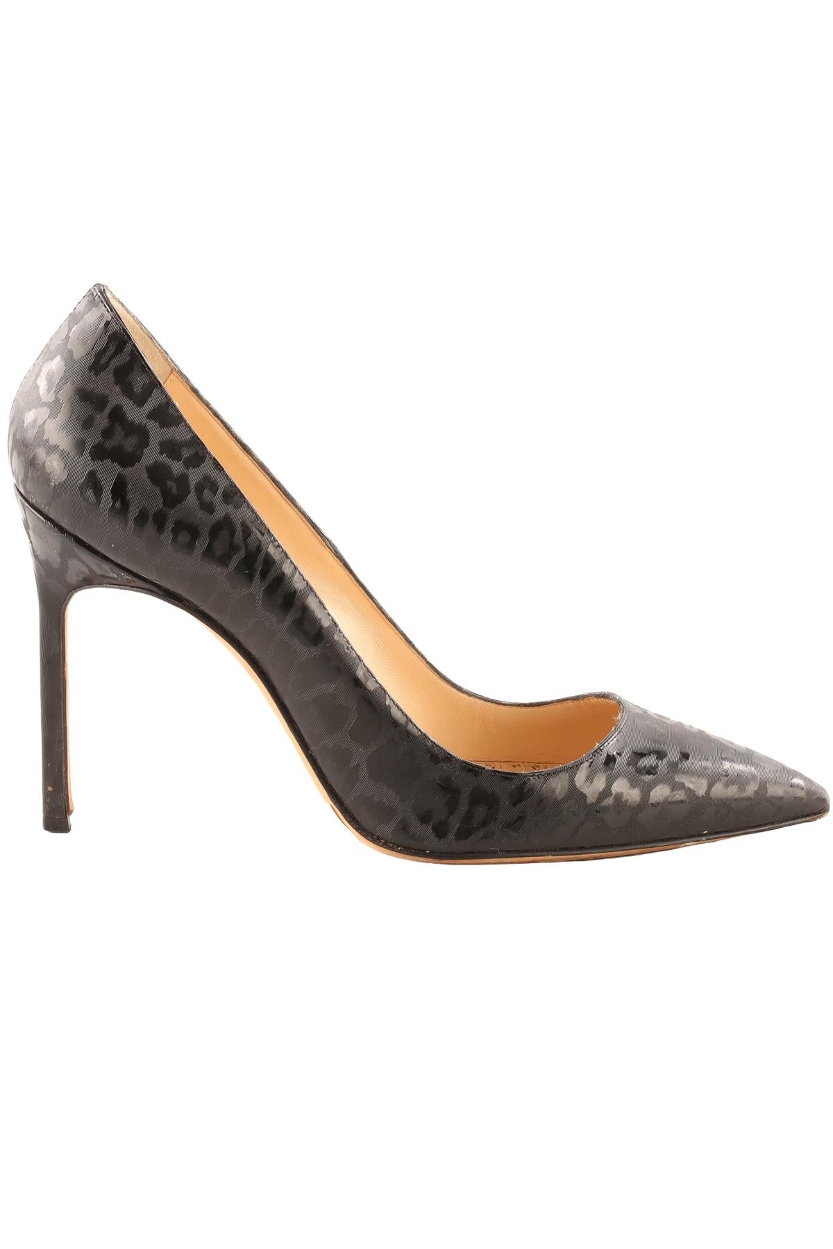 MANOLO BLAHNIK BLACK LEATHER PUMPS EU 38.5 UK 5.5 US 8.5