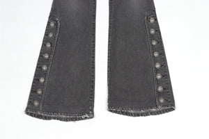 BALMAIN GREY LOW RISE FLARED JEANS FR 36 UK 8