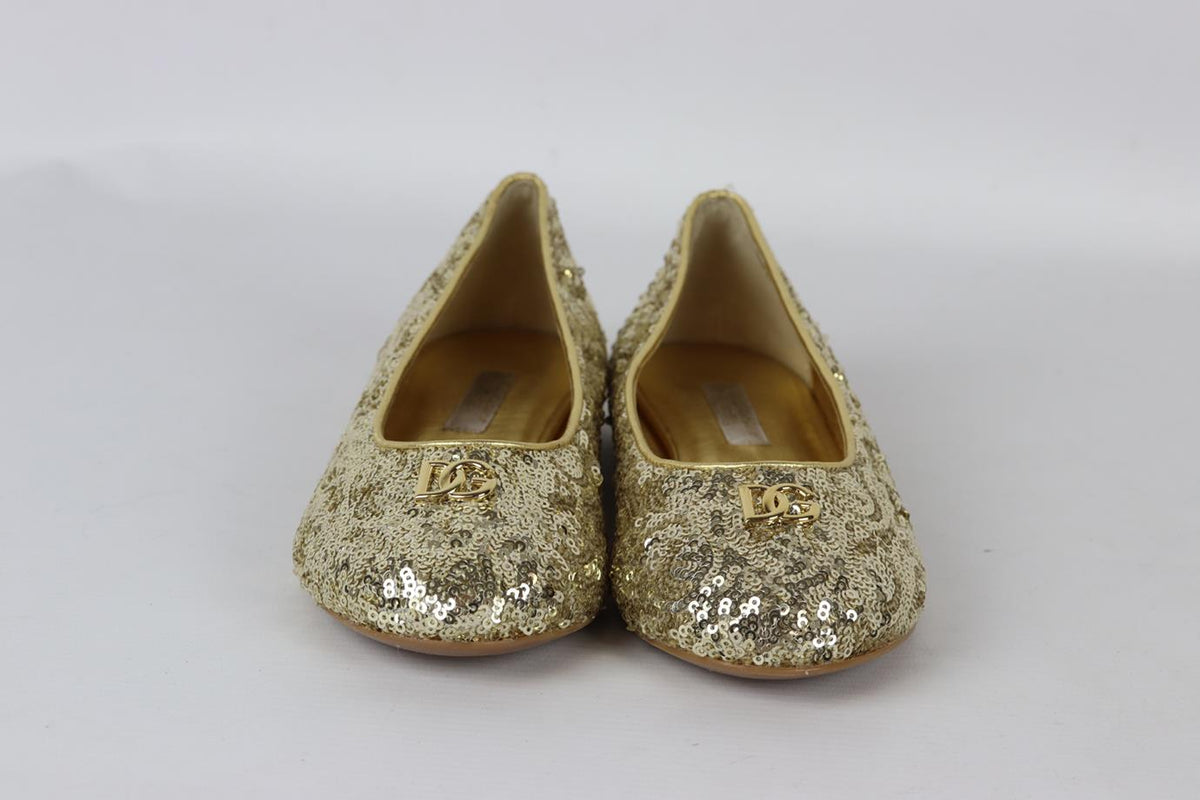 DOLCE AND GABBANA KIDS GIRLS SEQUIN SHOES EU 34 UK 2