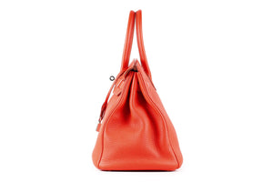 HERMÈS RED 2013 BIRKIN 35 CM TOGO LEATHER BAG IN CAPUCINE