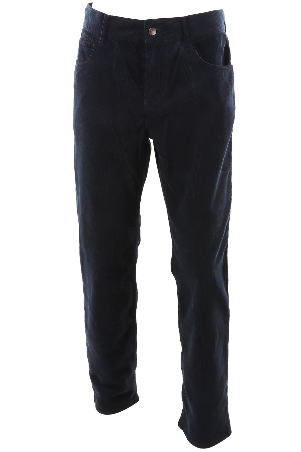 NAVY MEN'S CORDUROY STRAIGHT LEG PANTS