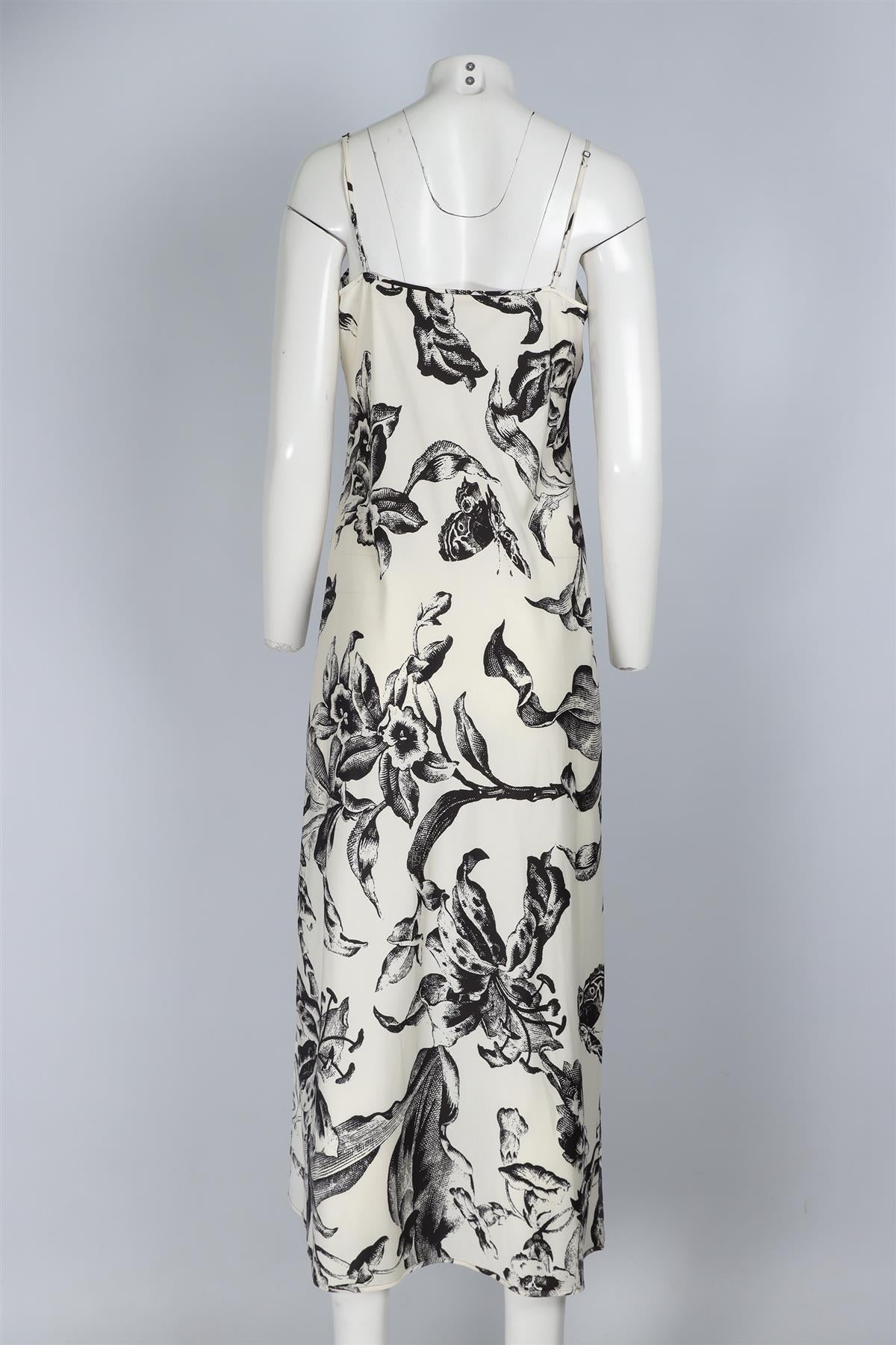 DIANE VON FURSTENBERG CREAM SILK MAXI DRESS MEDIUM