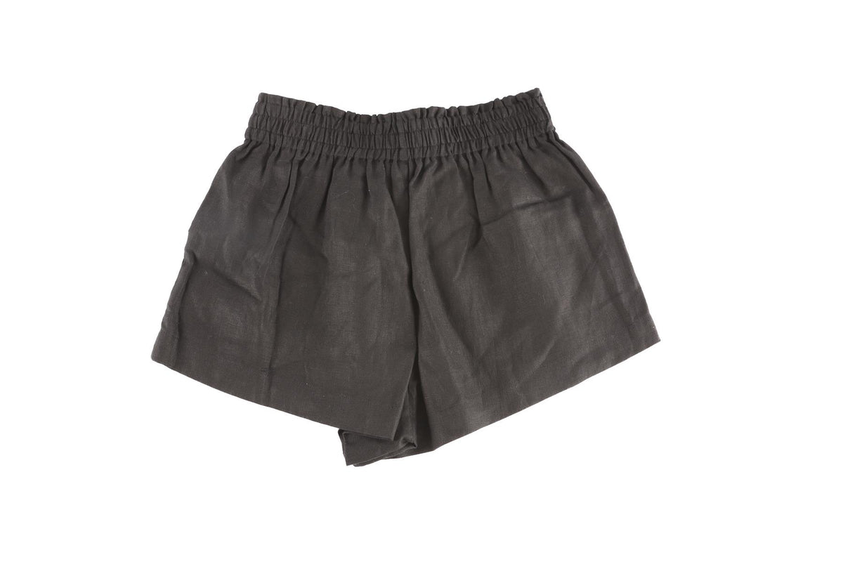 REFORMATION BLACK LINEN SHORTS XSMALL