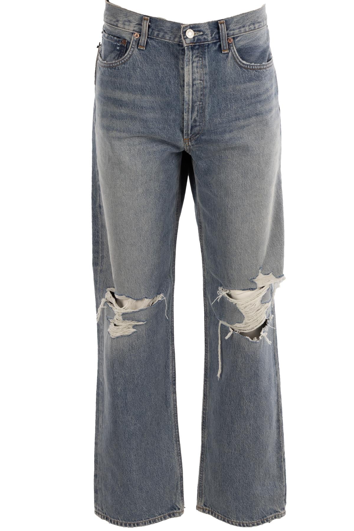 AGOLDE BLUE HIGH RISE STRAIGHT LEG JEANS W30 UK 12