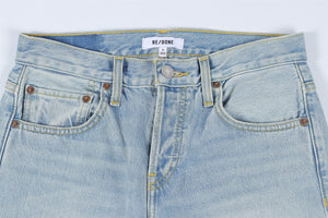 RE/DONE BLUE HIGH RISE WIDE LEG JEANS W24 UK 6