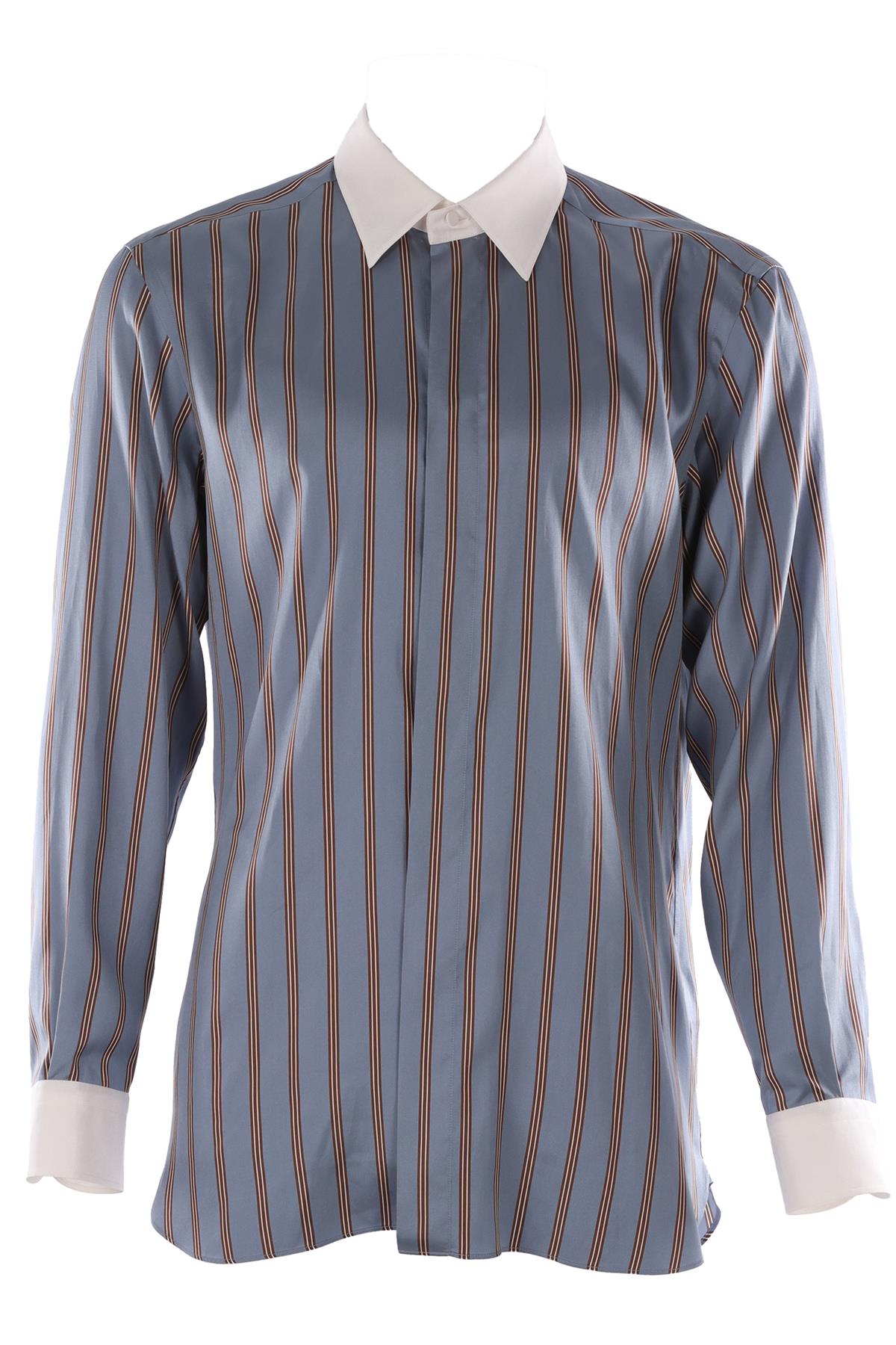 BLUE MEN'S SILK SHIRT