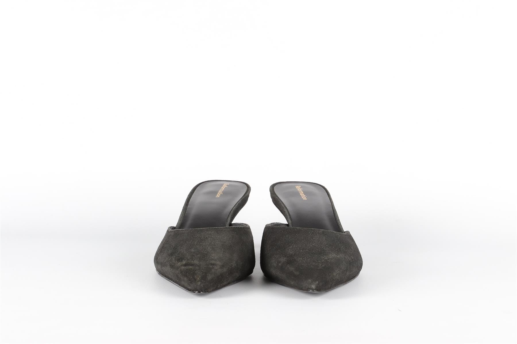 REFORMATION BLACK SUEDE MULES EU 37.5 UK 4.5 US 7.5