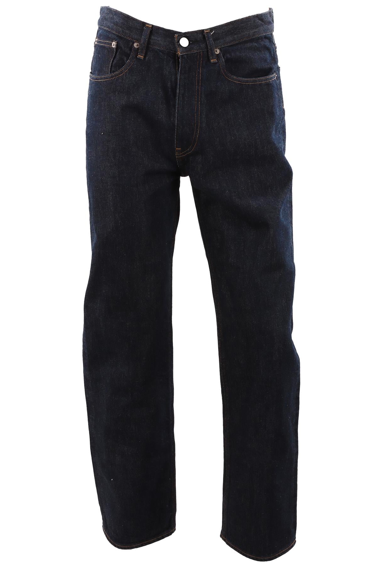BLUE MEN'S HIGH RISE STRAIGHT LEG JEANS