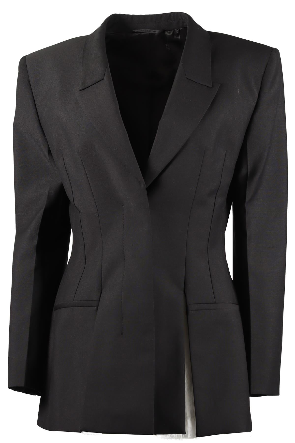 GIVENCHY BLACK WOOL BLEND BLAZER FR 42 UK 14