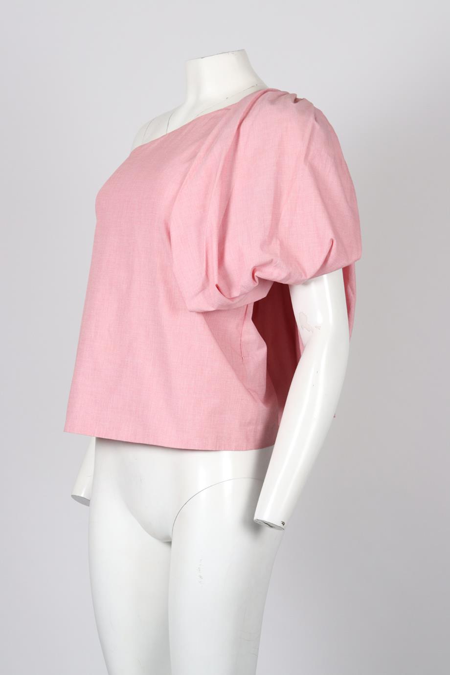 ROSIE ASSOULIN ONE SHOULDER COTTON TOP SMALL