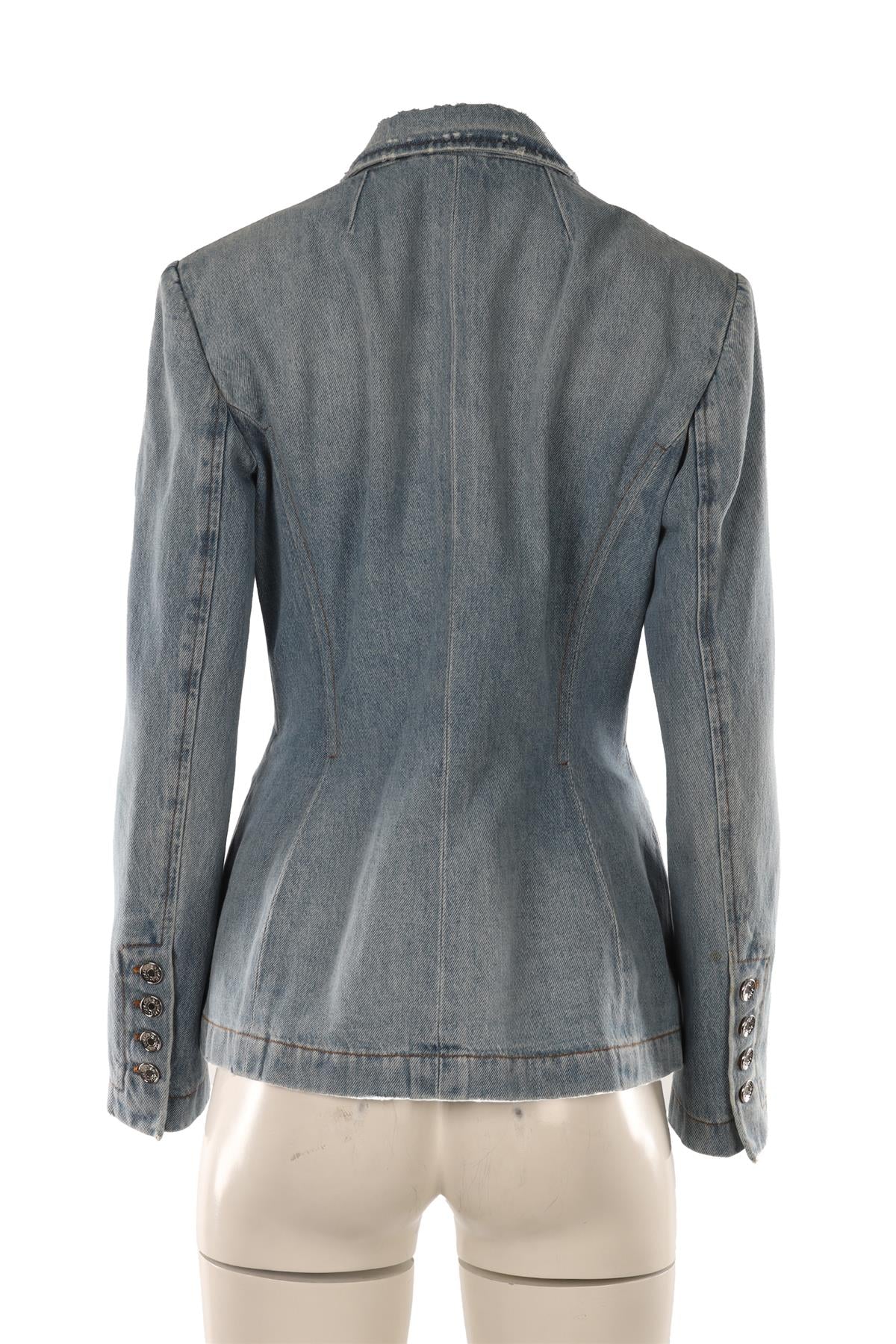DOLCE & GABBANA BLUE DENIM BLAZER IT 46 UK 14