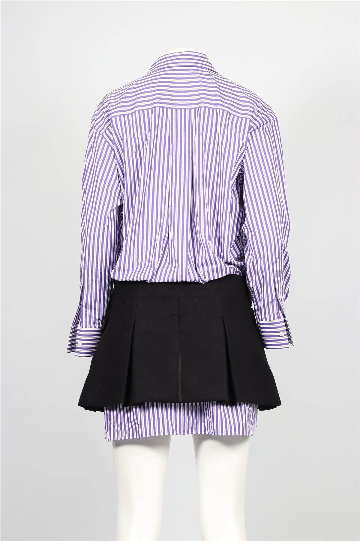 SACAI + THOMAS MASON PURPLE COTTON AND WOOL MINI DRESS SMALL