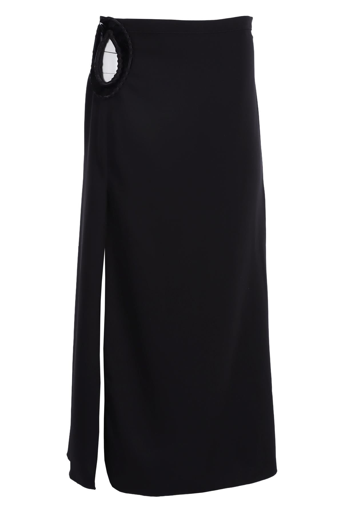 JOHANNA ORTIZ BLACK CREPE MIDI SKIRT US 4 UK 8
