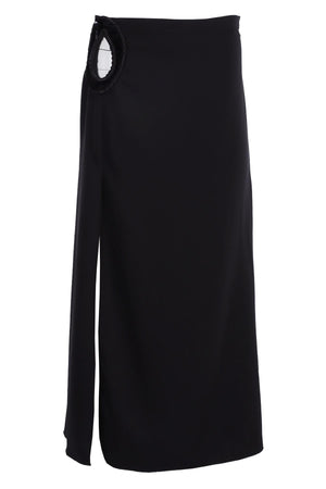 JOHANNA ORTIZ BLACK CREPE MIDI SKIRT US 4 UK 8