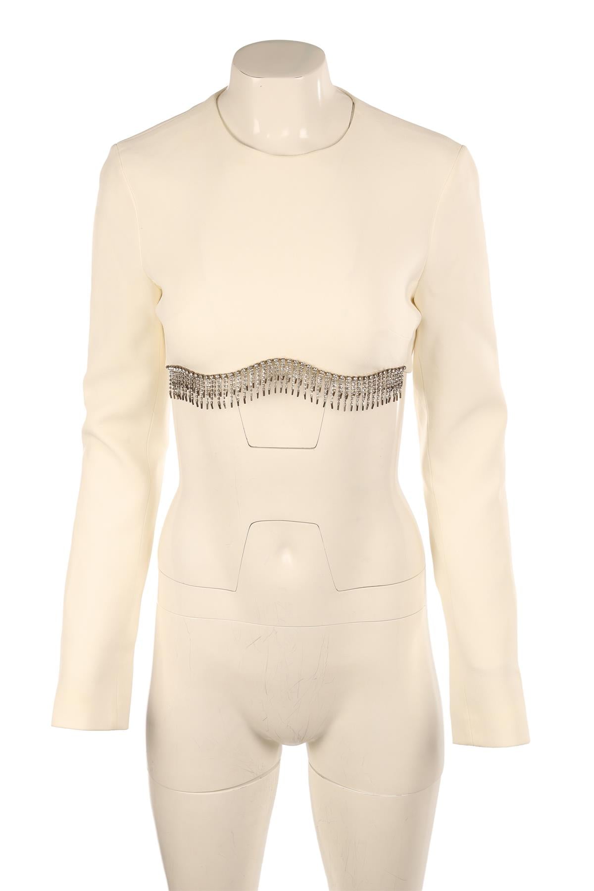 DAVID KOMA IVORY CREPE TOP UK 10