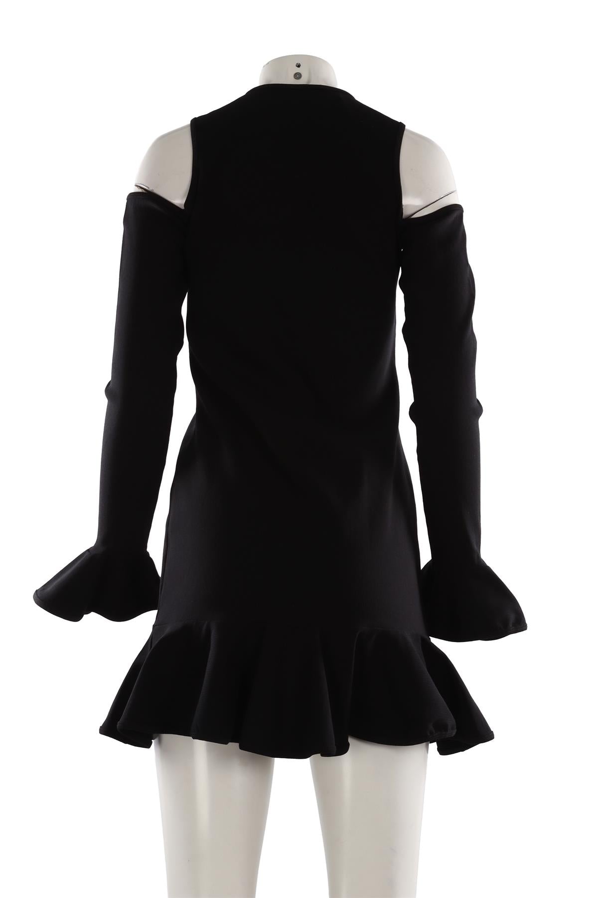 MICHAEL LO SORDO BLACK SPANDEX MIDI DRESS AU 14 UK 14