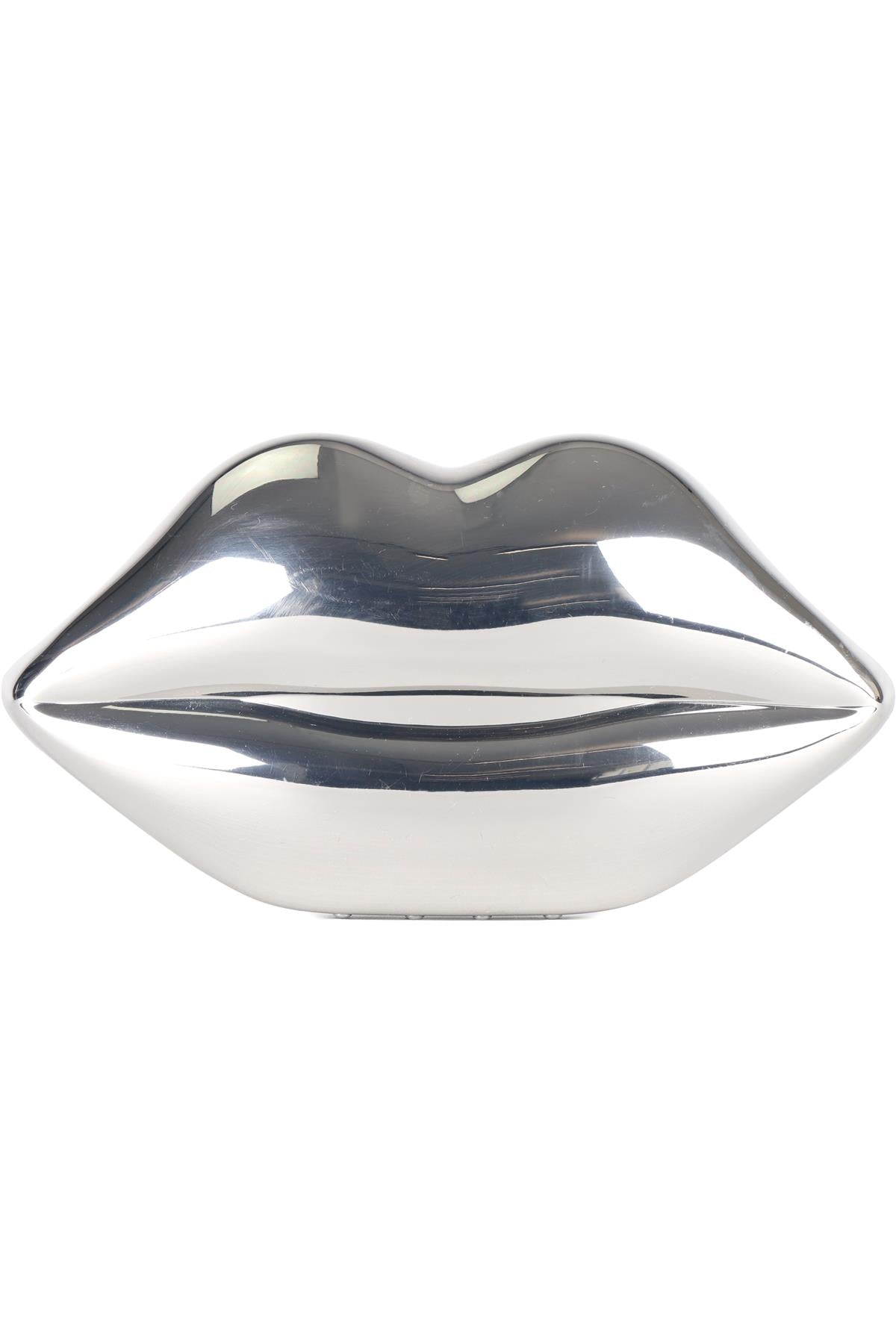 LULU GUINNESS SILVER LIPS CLUTCH