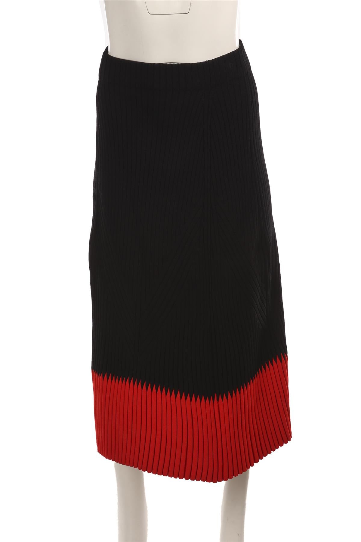 ALEXANDER MCQUEEN BLACK KNIT MIDI SKIRT SMALL