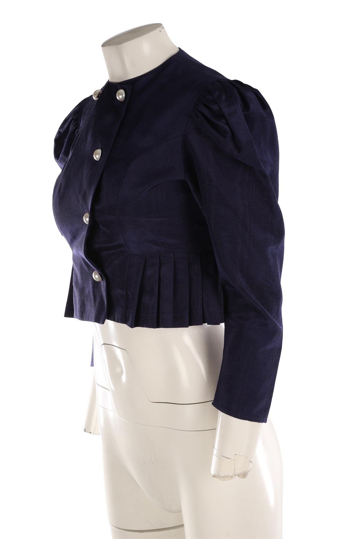 BATSHEVA NAVY COTTON TOP US 0 UK 4