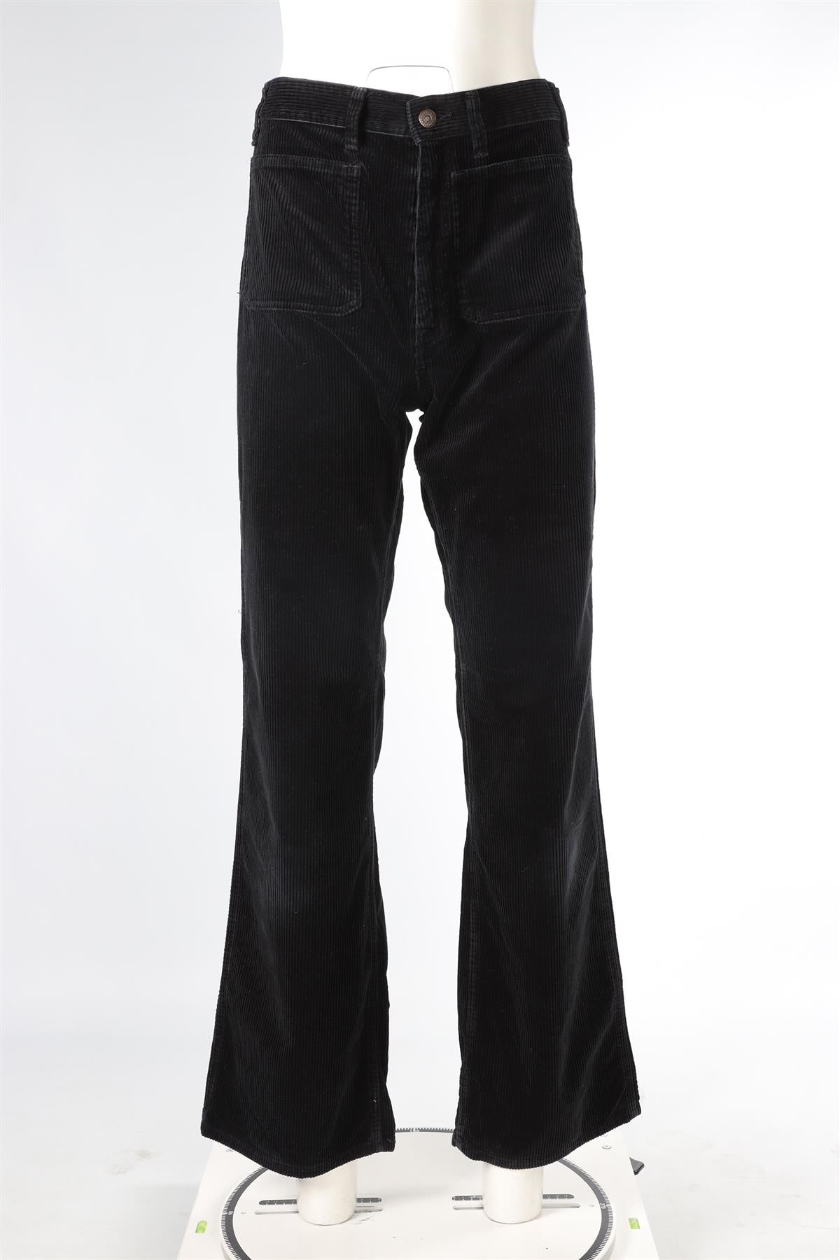 POLO RALPH LAUREN BLACK CORDUROY FLARED PANTS US 6 UK 10