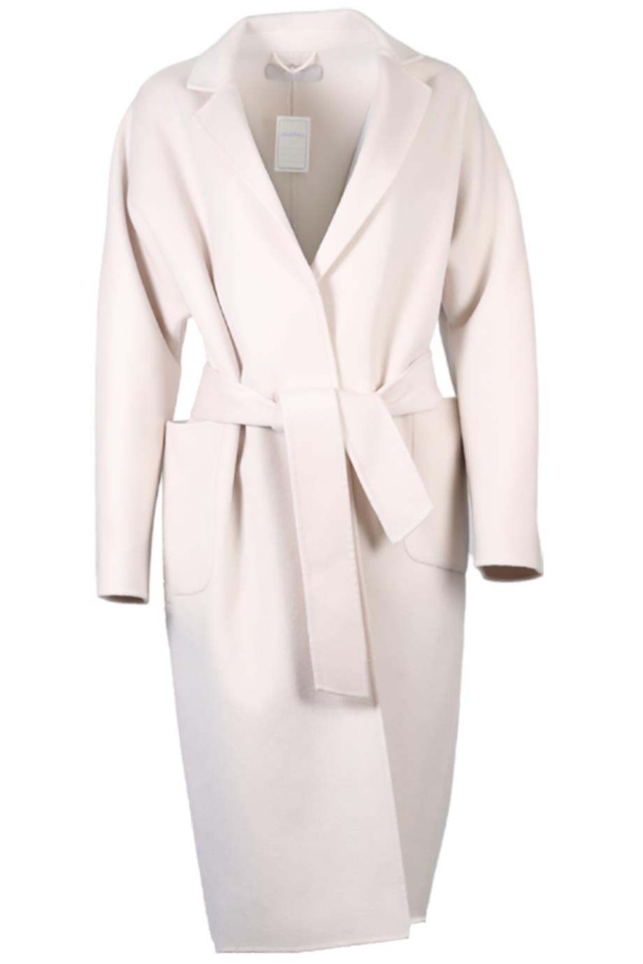 12 STOREEZ BELTED WOOL AND CASHMERE BLEND COAT ONE SIZE