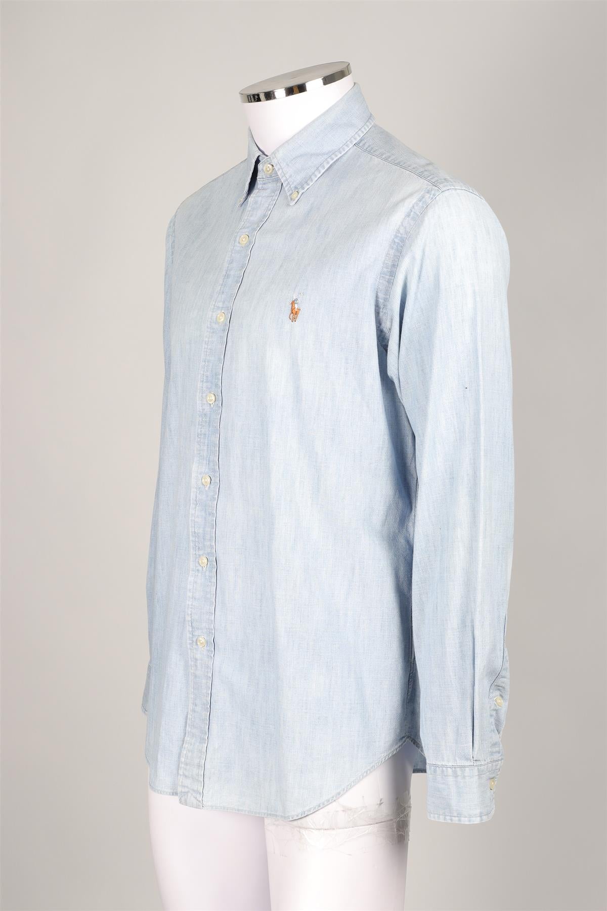 RALPH LAUREN BLUE MEN'S CHAMBRAY SHIRT MEDIUM